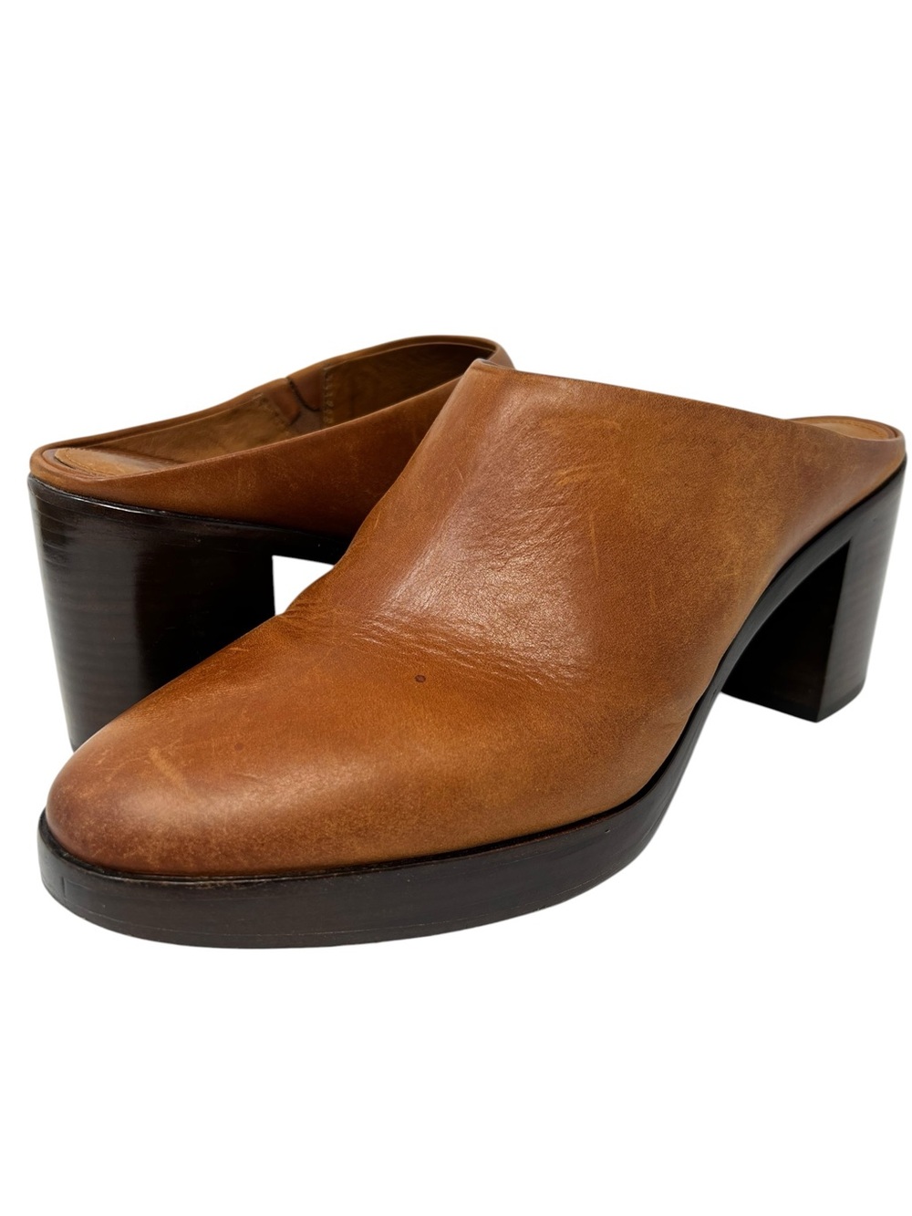 Frye Women’s Tan Leather Mule Heels